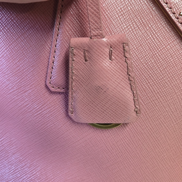 PRADA | Authentic Saffiano Lux Leather Galleria Double Zip in Pink sz S (10") - Picture 10 of 16